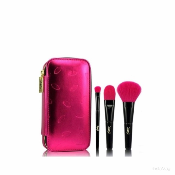 Yves Saint Laurent Other - NEW Yves Saint Laurent YSL Fuchsia Makeup Brush Collection Set